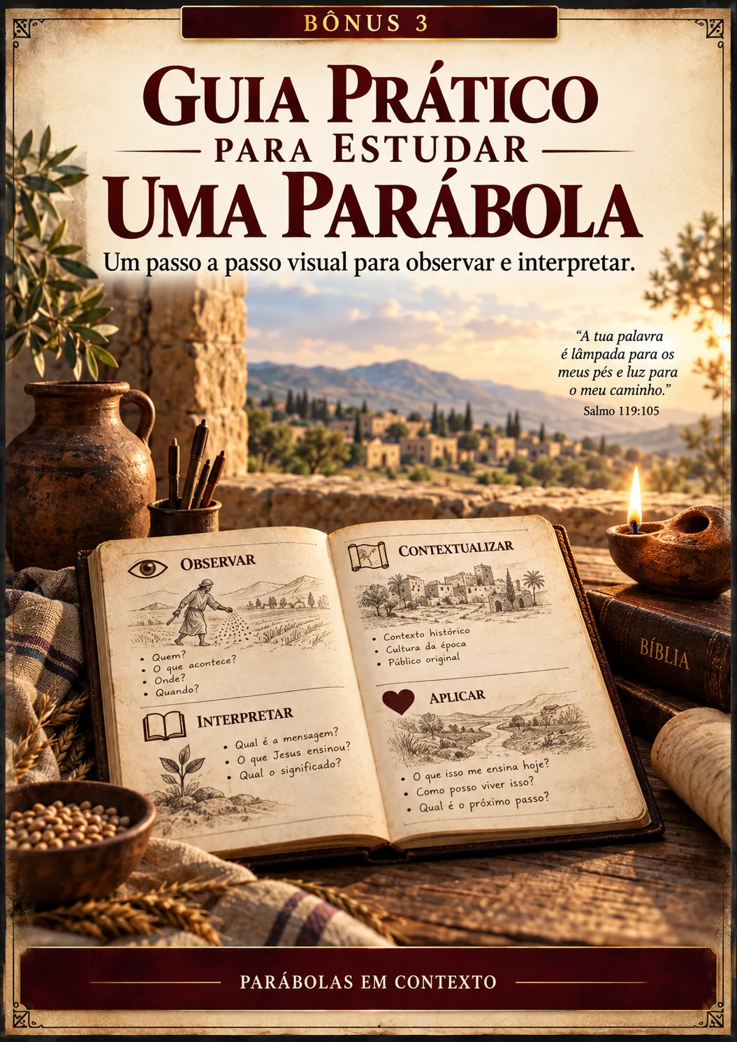 Capa do bônus Guia Prático para Estudar uma Parábola