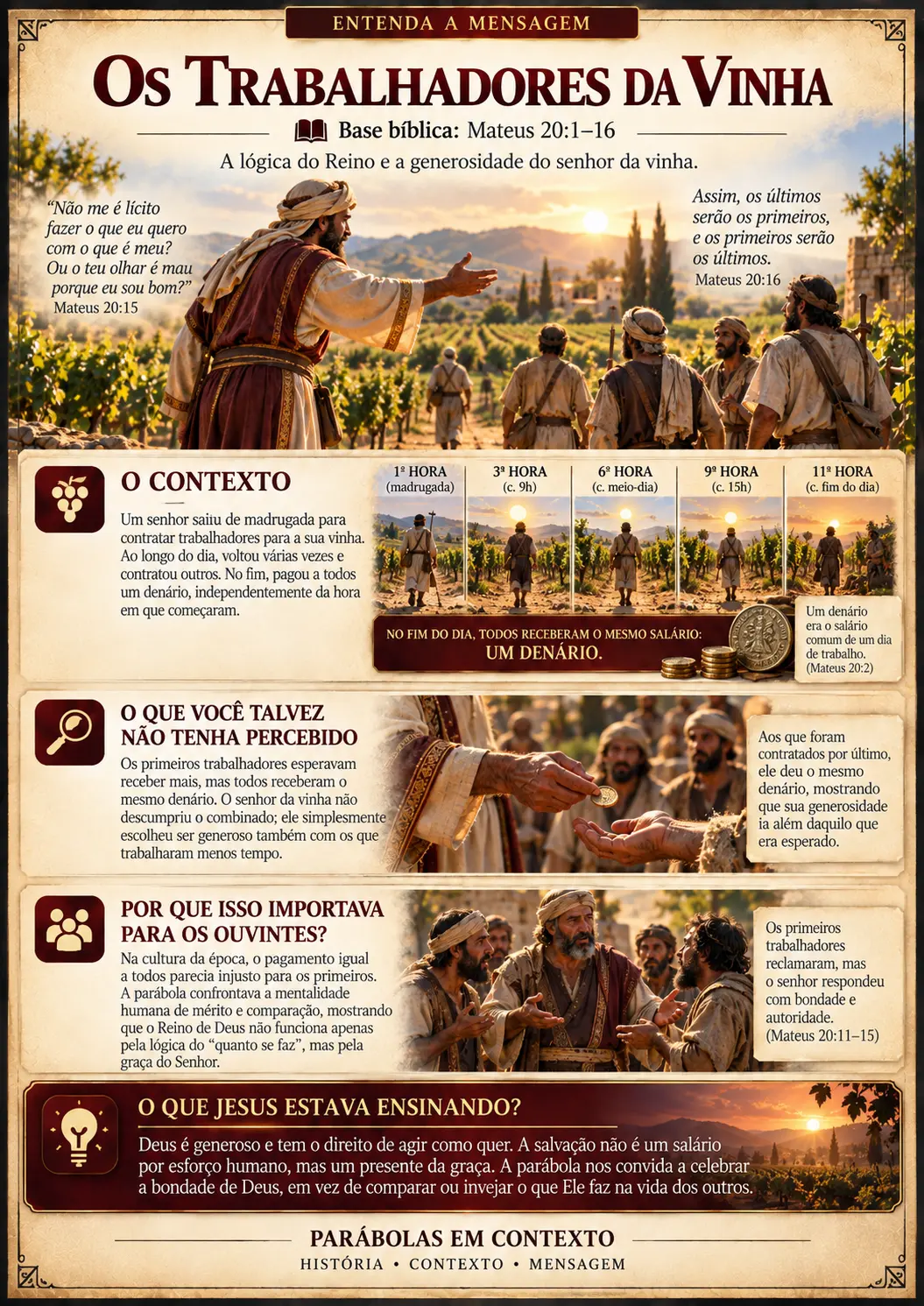Ficha Entenda a Mensagem — Os Trabalhadores da Vinha